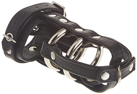 cage à pénis en cuir